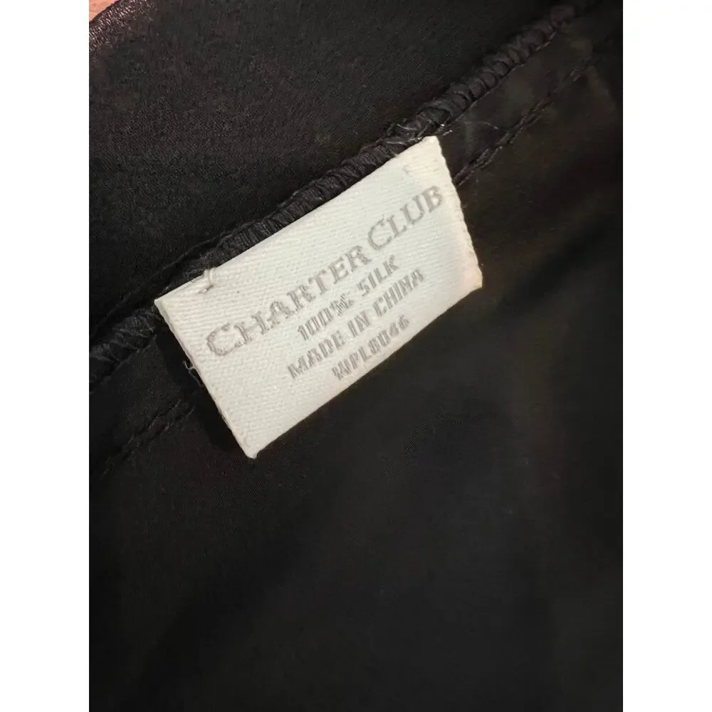 Charter Club Dressy Silk Sequin Wrap Scarf Black